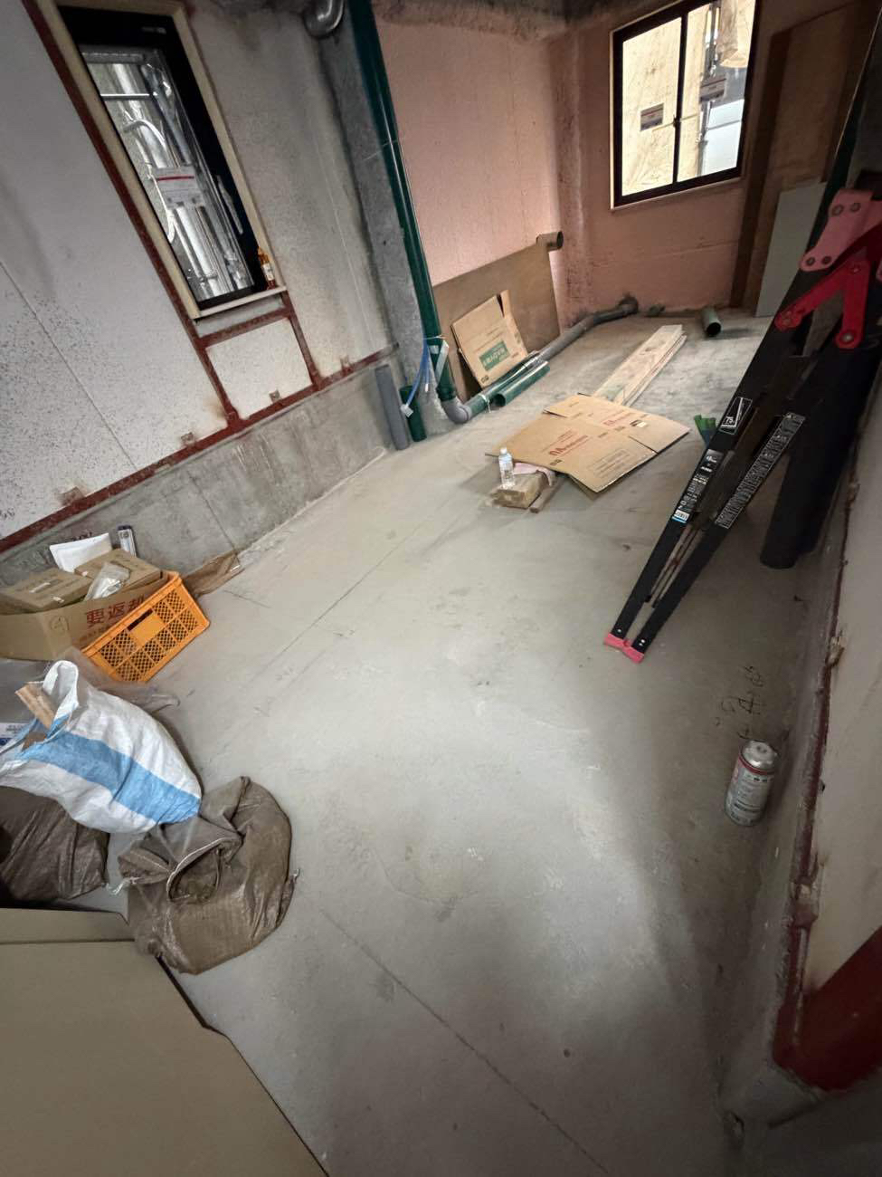 マンション　置床工事　乾式二重床（東京都新宿区）