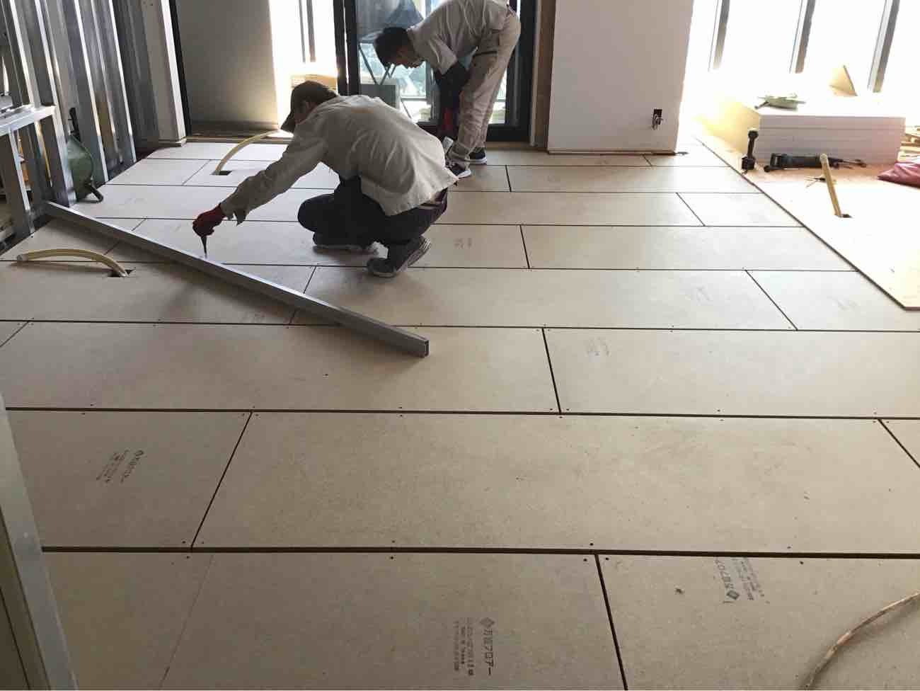 マンション　置床工事　乾式二重床（東京都渋谷区）