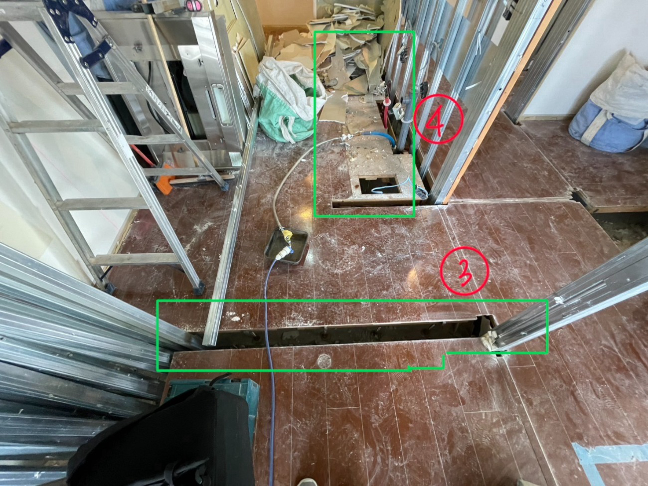 マンション　置床工事　乾式二重床（東京都品川区）